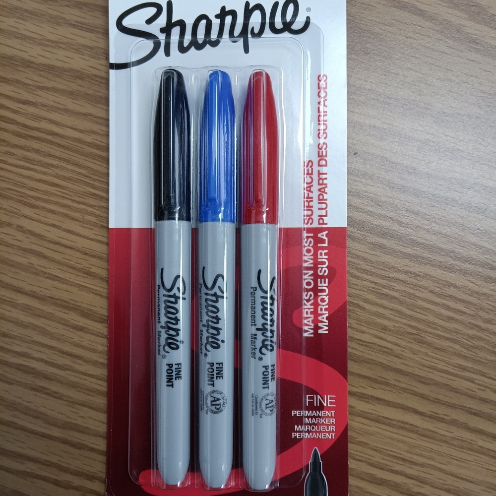 Sharpie permanent markers red blue and black brand new sealed